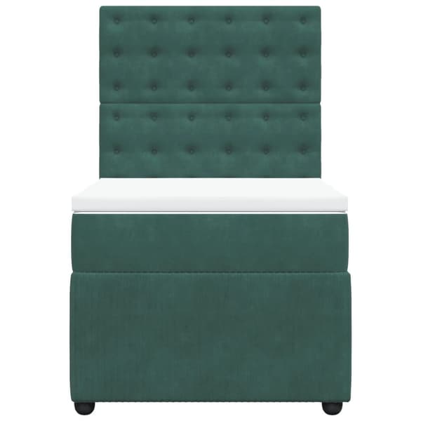 Ramsäng med madrass mörkgrön 80x200 cm sammet