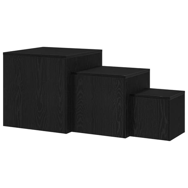 Nestingbord 3 pcs Svart Ek Konstruerat trä