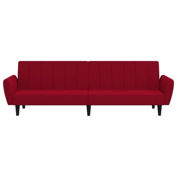 Bäddsoffa 2-sits vinröd sammet