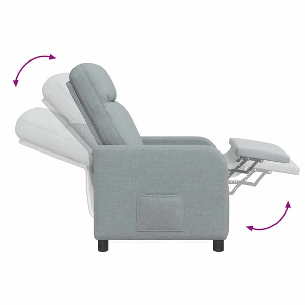 Massagefåtölj Ljusgrå Tyg