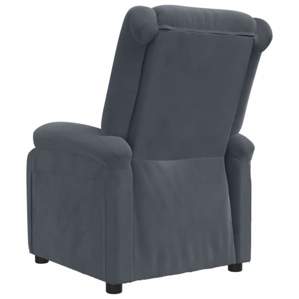 Reclinerfåtölj mörkgrå sammet