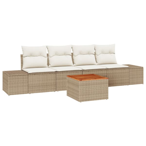 Trädgårdsoffset 5 st Beige konstrotting