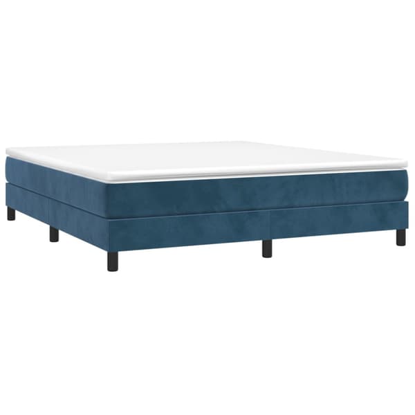 Boxspring-sängram mörkblå 160x200 cm sammet