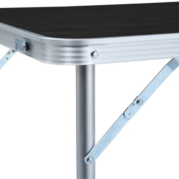 Hopfällbart campingbord grå aluminium 120x60 cm
