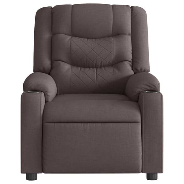 Reclinerfåtölj mörkbrun tyg