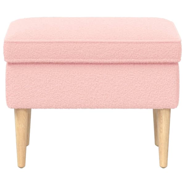 Fotpall Rosa 55 x 35 x 41 cm Bouclé