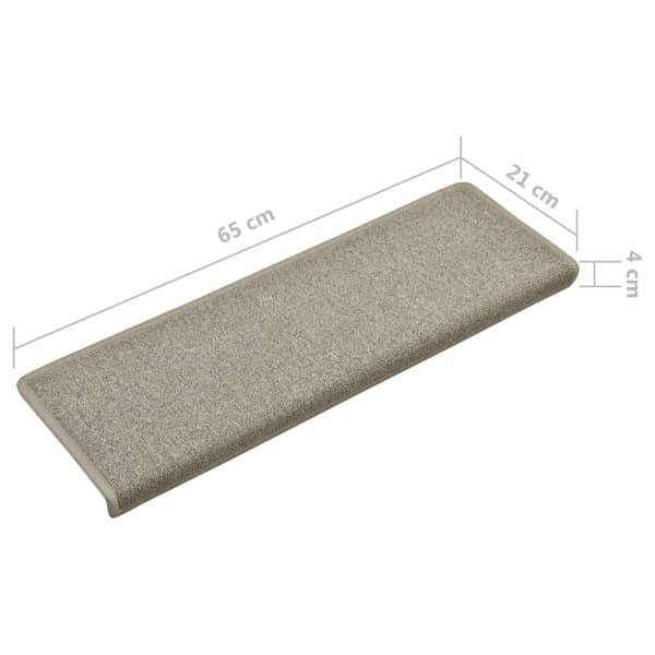Trappmattor 15 st 65x21x4 cm ljusgrå rektangulär kant