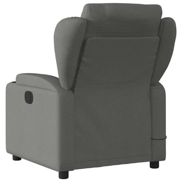 Massagefåtölj mörkgrå tyg