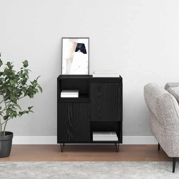 Sideboard Svart Ek 60 x 35 x 70 cm