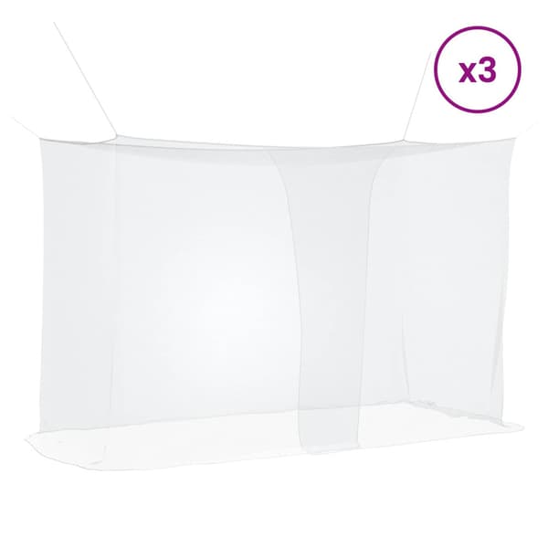 Myggnät för säng 156 nät 3 pcs Vit Polyester