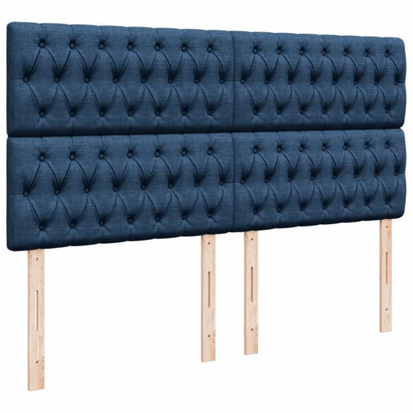 Ramsäng med madrass blå 200x200 cm tyg