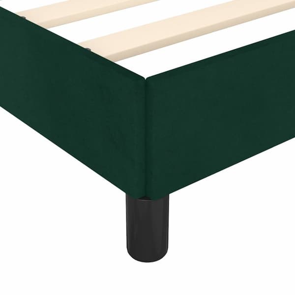 Sängram utan madrass mörkgrön 200x200 cm sammet
