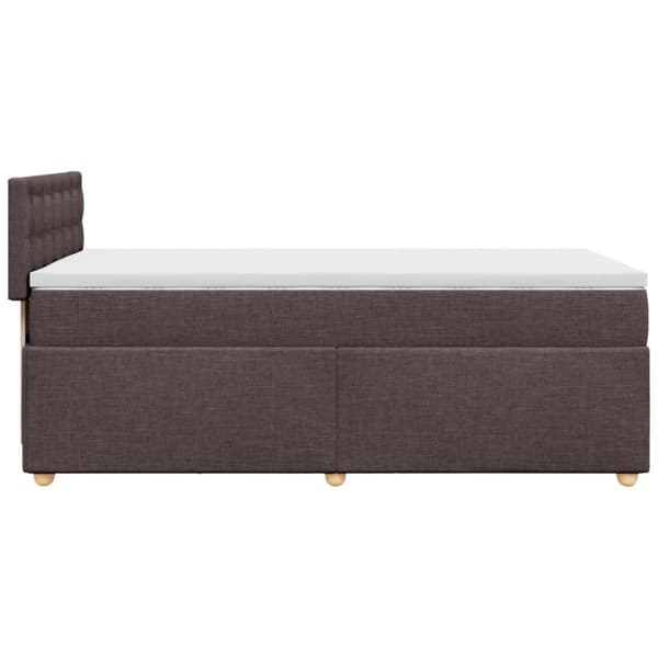 Ramsäng med madrass mörkbrun 80x200 cm tyg