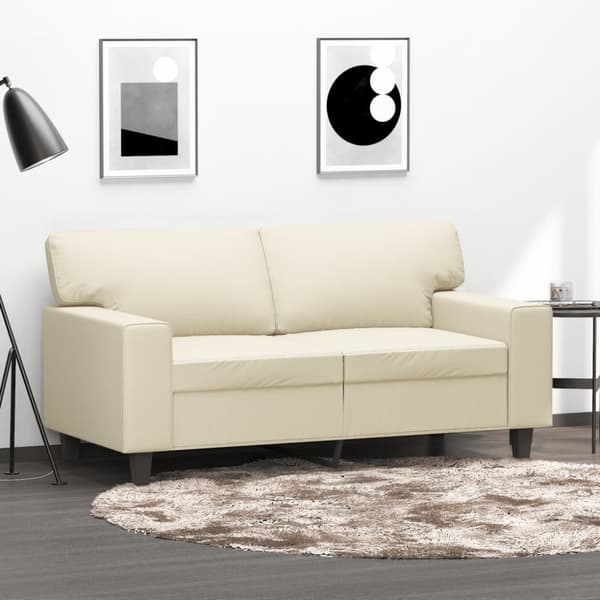 2-sitssoffa gräddvit 120 cm konstläder