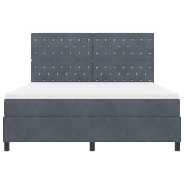 Bäddfjäder med madrass Mörkgrå 180 x 200 cm Sammet