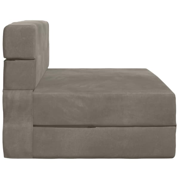 Fällsoffa säng Ljusgrå 190 x 70 x 15 cm Sammet
