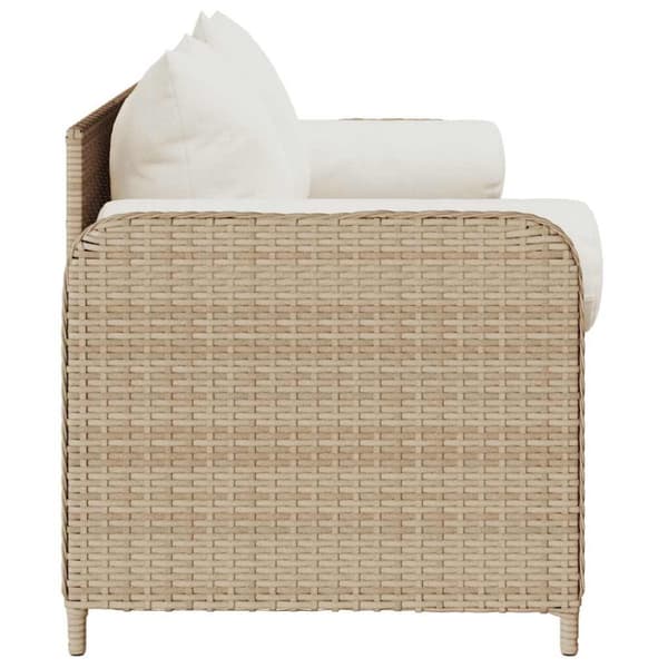 Trädgårdssoffa 3-sits med dynor konstrotting beige