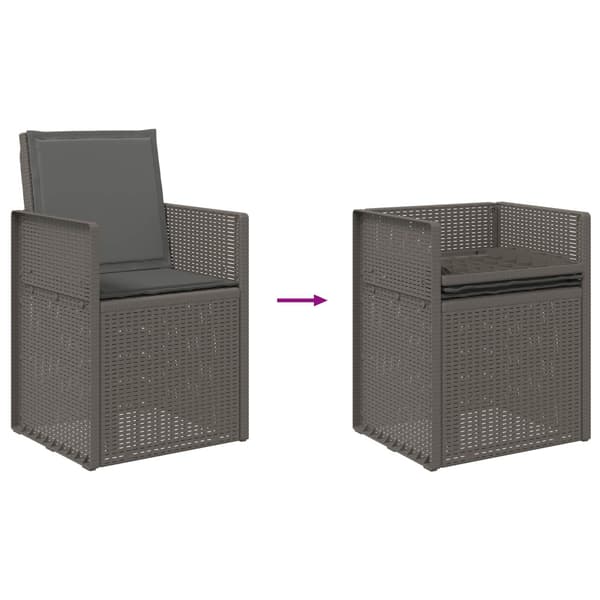 Trädgårdsmatstolar 2 pcs Ljusgrå och antracit PP