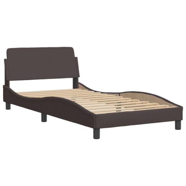 Bed Frame "Dover" Dark Brown 100x200 cm Fabric