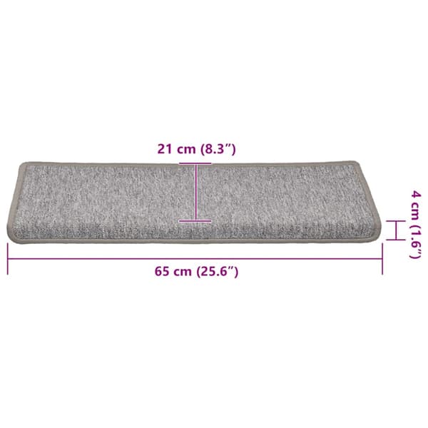Trappmattor 30 st 65x21x4 cm ljusgrå rektangulär kant