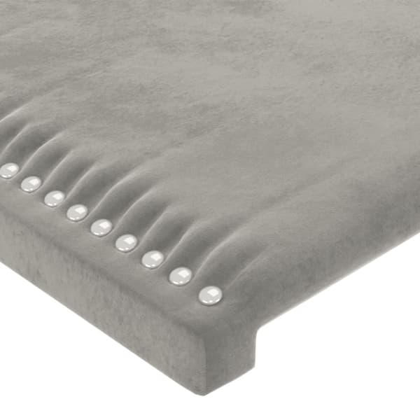 Sänggavel ljusgrå 100x5x118/128 cm sammet