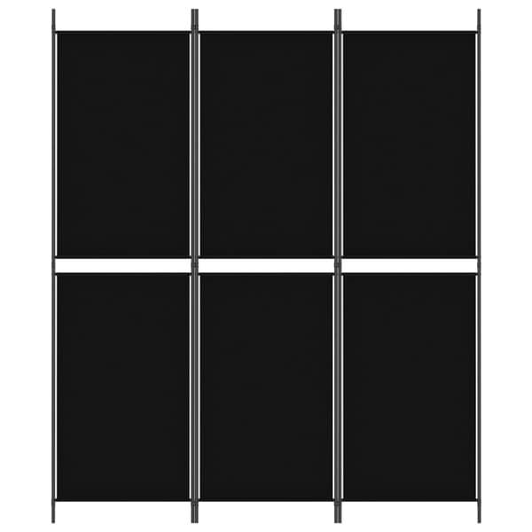 Rumsavdelare 3 paneler svart 150x180 cm tyg