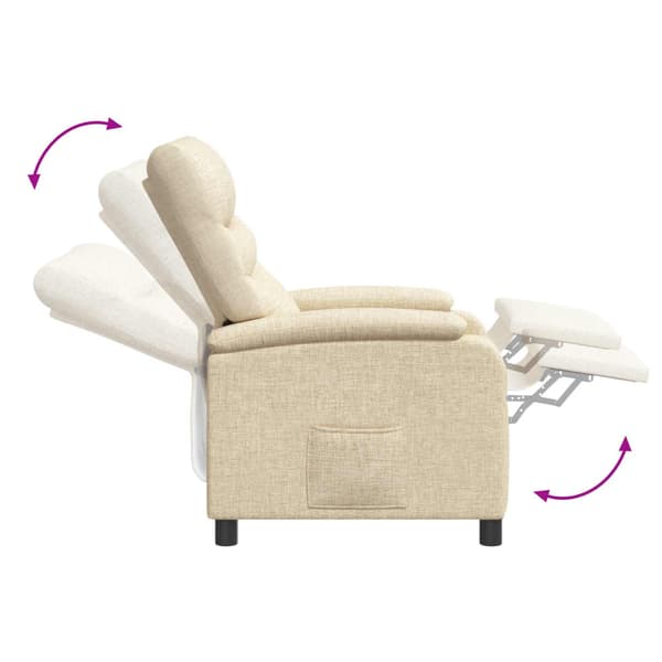 Recliner Gräddvit Tyg
