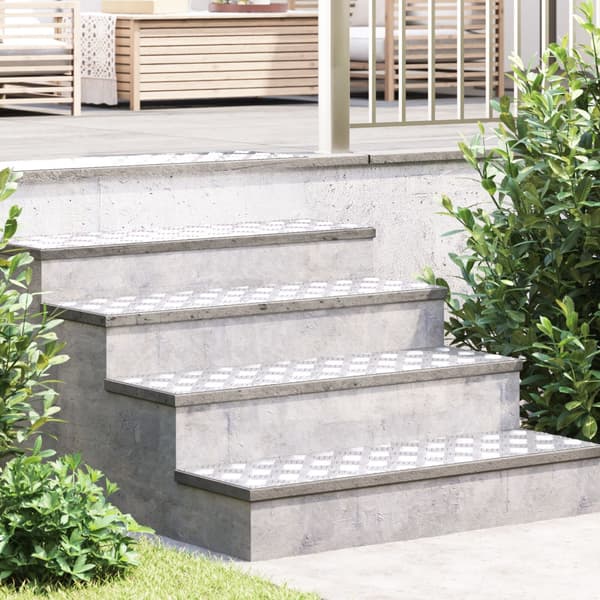 Trappsteg Rektangulär 4 pcs Silver 100 x 30 cm Aluminium