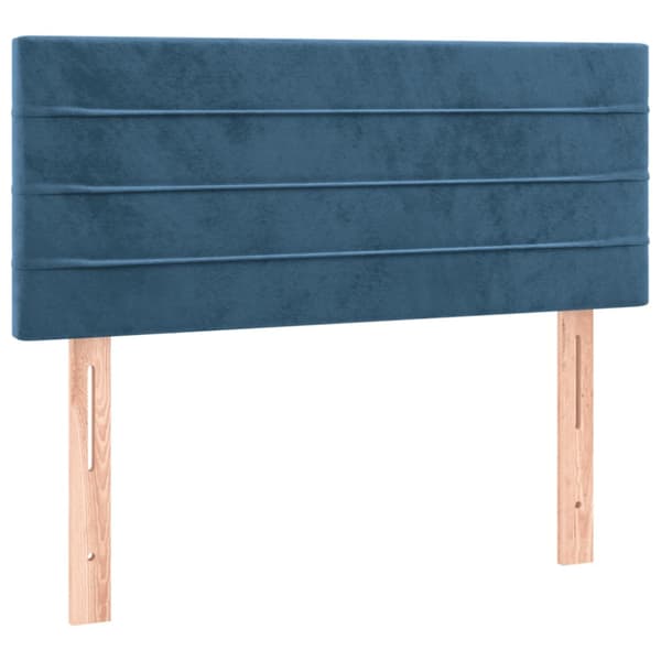 Ramsäng med madrass mörkblå 90x200 cm sammet
