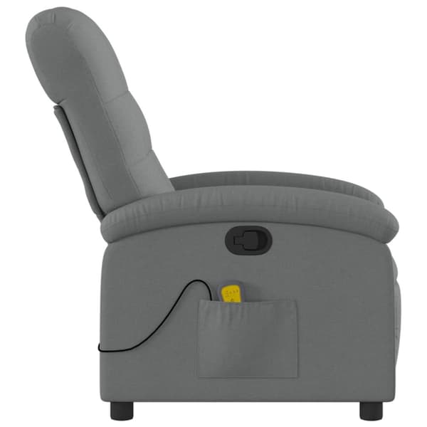 Massagefåtölj mörkgrå tyg