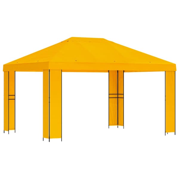 Paviljong 4 × 3 m Gul Polyester och Stål 190