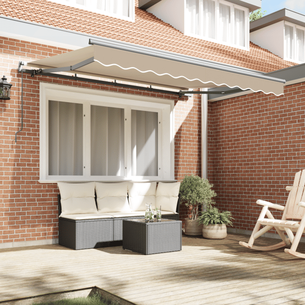 Utfällbar markis Beige 250 x 200 cm tyg
