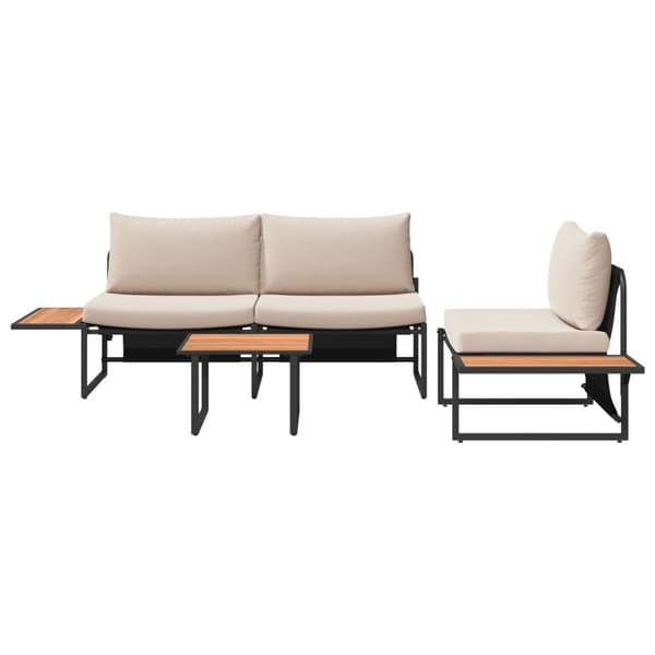 Trädgårdsmöbelset 3 pcs Taupe Stål