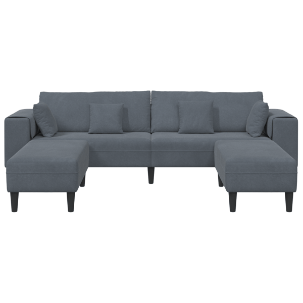 Soffa 3 pcs Mörkgrå 250 x 188 x 76 cm Sammet
