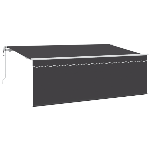 Utfällbar markis Antracit 400 x 200 cm Polyester och aluminium