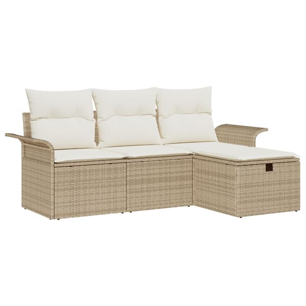 Trädgårdsoffset 4 st Poly rattan