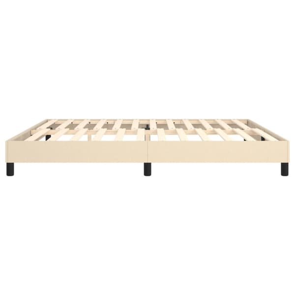 Boxspring-sängram gräddvit 200x200 cm tyg