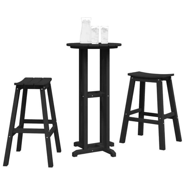 Trädgårds Bar Set 3 pcs Svart HDPE