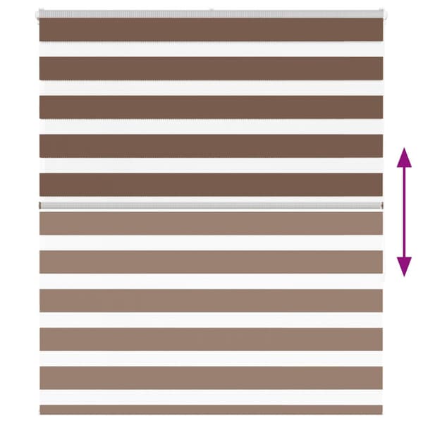 Rullgardin zebra brun 135x150 cm tyg bredd 130,9 cm polyester