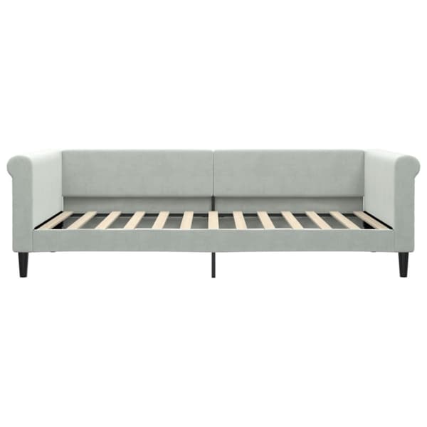 Dagbädd utdragbar ljusgrå 100x200 cm sammet