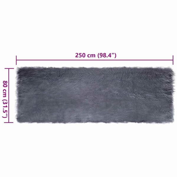 Fuskfäll matta TAFALLA Antracit 80 x 250 cm Polyester