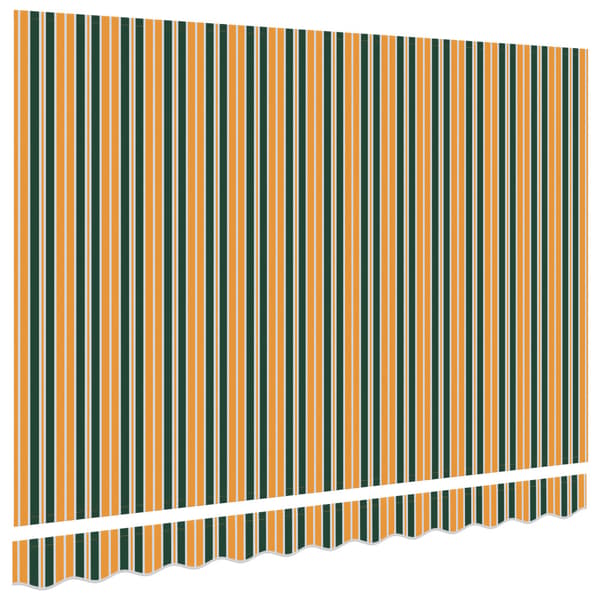 Markisväv Grön och gul 3 x 2,5 m Polyester