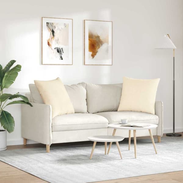 Sofakuddar 2 pcs Kräm 80 x 80 cm Kordread tyg