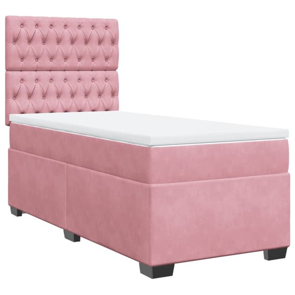 Ramsäng med madrass rosa 100x200 cm sammet