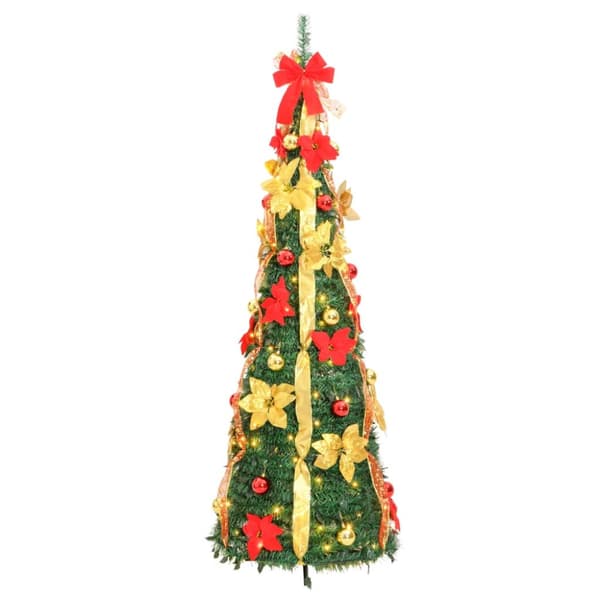 Plastgran pop-up 150 LED grön 180 cm