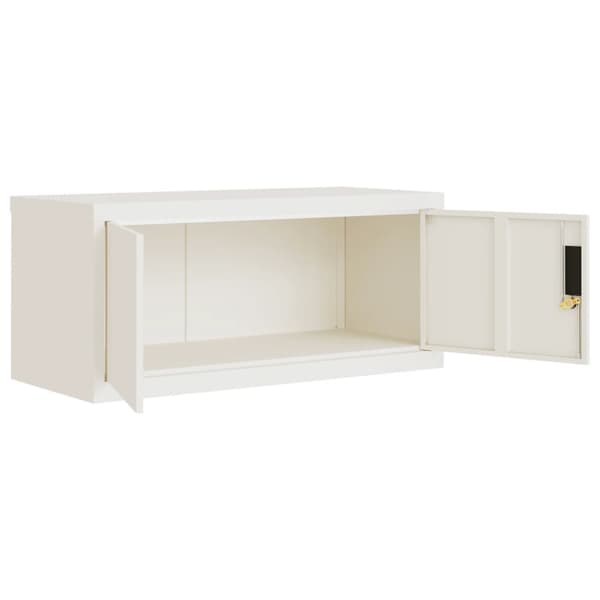 Dokumentskåp vit 90x40x220 cm stål