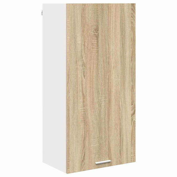 vidaXL Hangkast Riga Sonoma Eik en Wit 50 x 31 x 100 cm Bewerkt hout