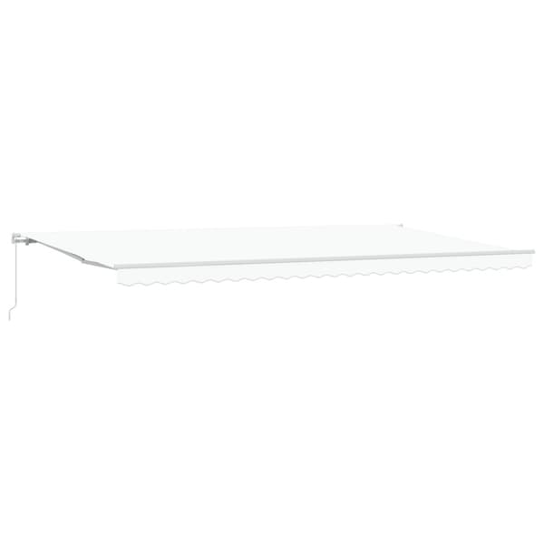 Utfällbar markis Vit 600 × 300 cm Polyester och aluminium