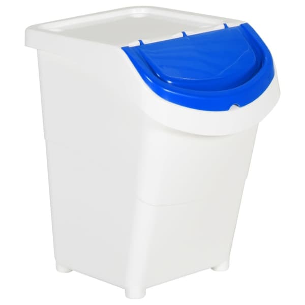 Stapelbara soptunnor med lock 3 st vit PP 120 L