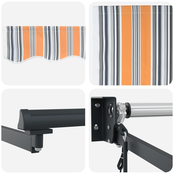 Utfällbar markis Flerfärgsdesign 450 × 300 cm